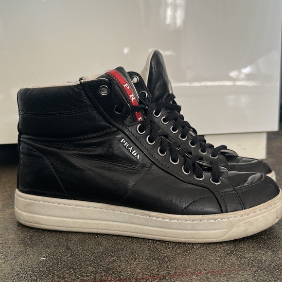 Prada leather hightop sneakers - Picture 10 of 10